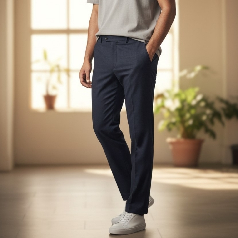 Black Brown 1826 Men's Dark Blue Dress Pants Light Weight Line